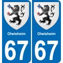 67 Olwisheim-aufkleber plakette ez stadt