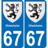 67 Olwisheim-aufkleber plakette ez stadt