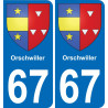 67 Orschwiller adesivo piastra di registrazione city