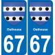 67 Osthouse sticker plate registration city
