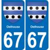 64 Pau autocollant sticker plaque immatriculation auto ville
