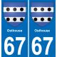 67 Osthouse-aufkleber plakette ez stadt