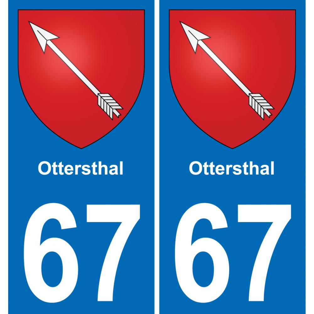 67 Ottersthal placa etiqueta de registro de la ciudad