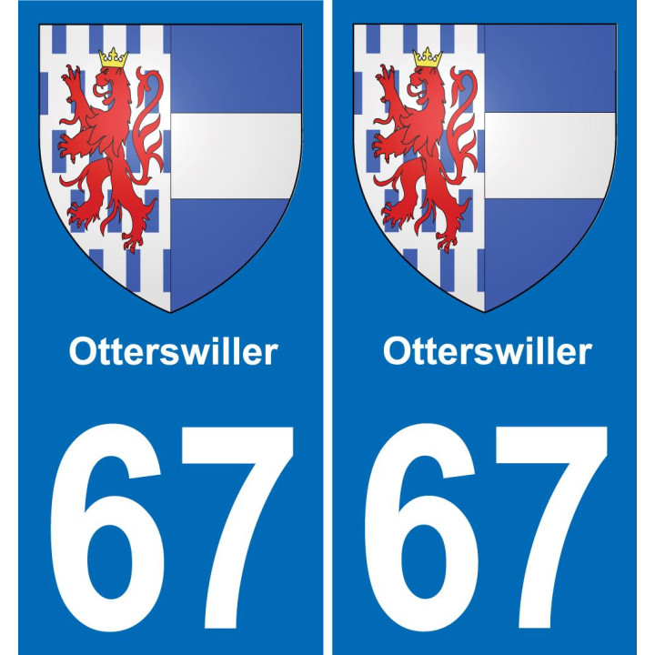 67 Otterswiller sticker plate registration city