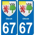 67 Ottrott-aufkleber plakette ez stadt