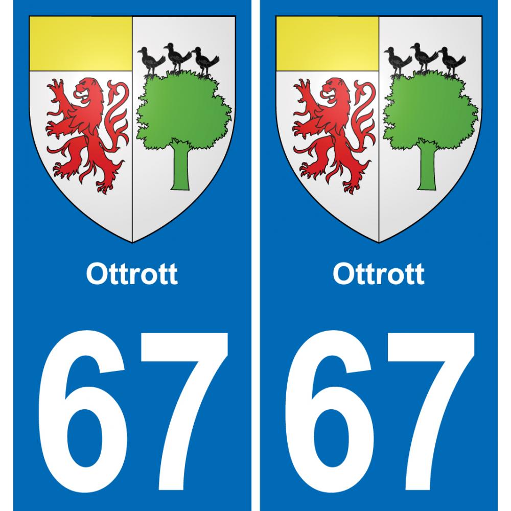 67 Ottrott placa etiqueta de registro de la ciudad