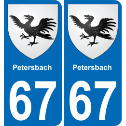 67 Petersbach autocollant sticker plaque immatriculation auto ville