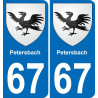 64 Pau autocollant sticker plaque immatriculation auto ville