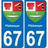 67 Pfalzweyer autocollant sticker plaque immatriculation auto ville