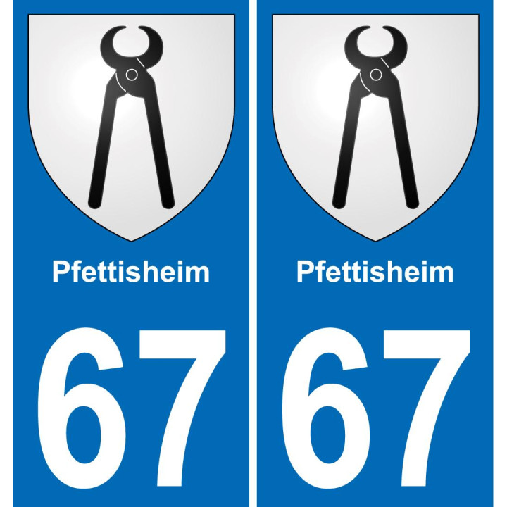 67 Pfettisheim sticker plate registration city