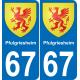 64 Pau autocollant sticker plaque immatriculation auto ville