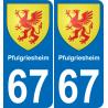 67 Pfulgriesheim-aufkleber plakette ez stadt