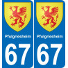 67 Pfulgriesheim sticker plate registration city