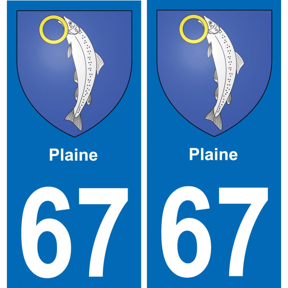 67 Plaine placa etiqueta de registro de la ciudad