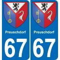 67 Preuschdorf-aufkleber plakette ez stadt