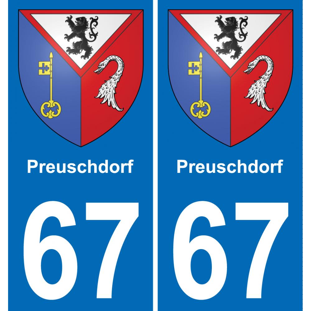 67 Preuschdorf-aufkleber plakette ez stadt