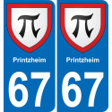 67 Printzheim-aufkleber plakette ez stadt