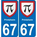 67 Printzheim-aufkleber plakette ez stadt