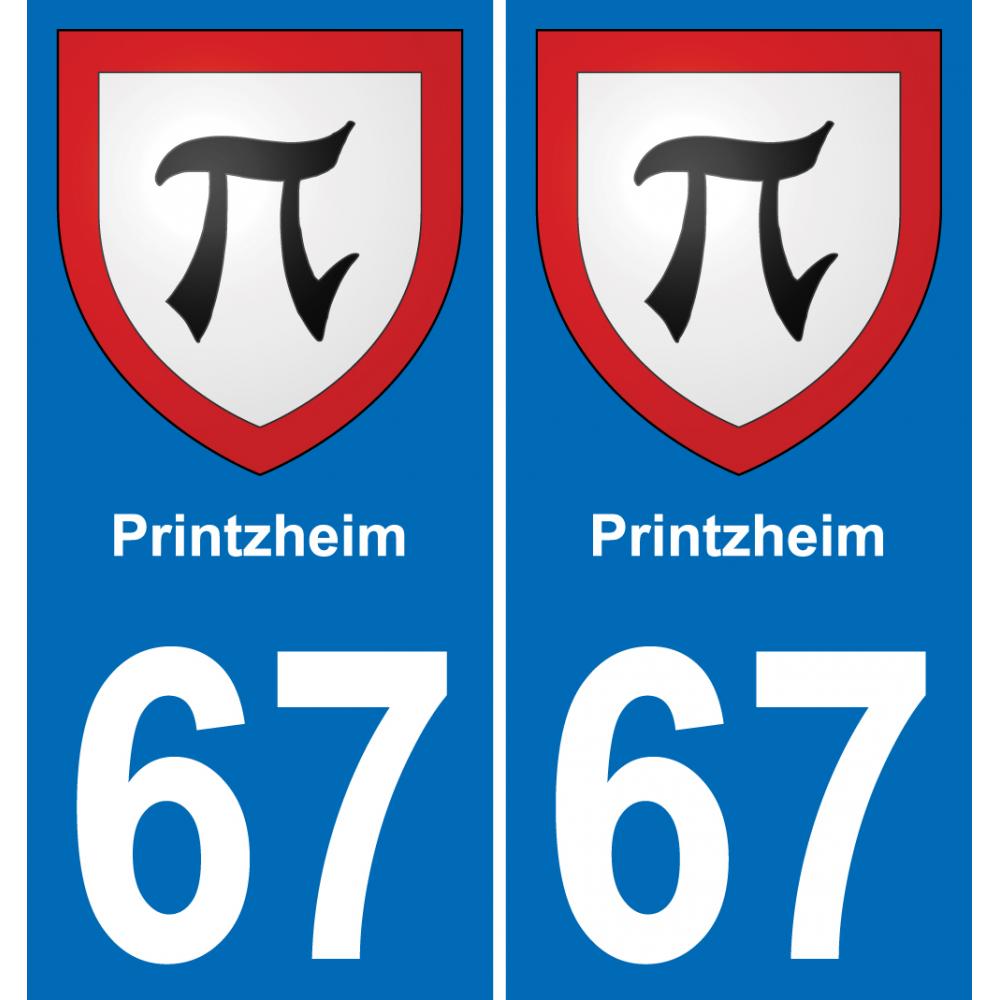 67 Printzheim placa etiqueta de registro de la ciudad