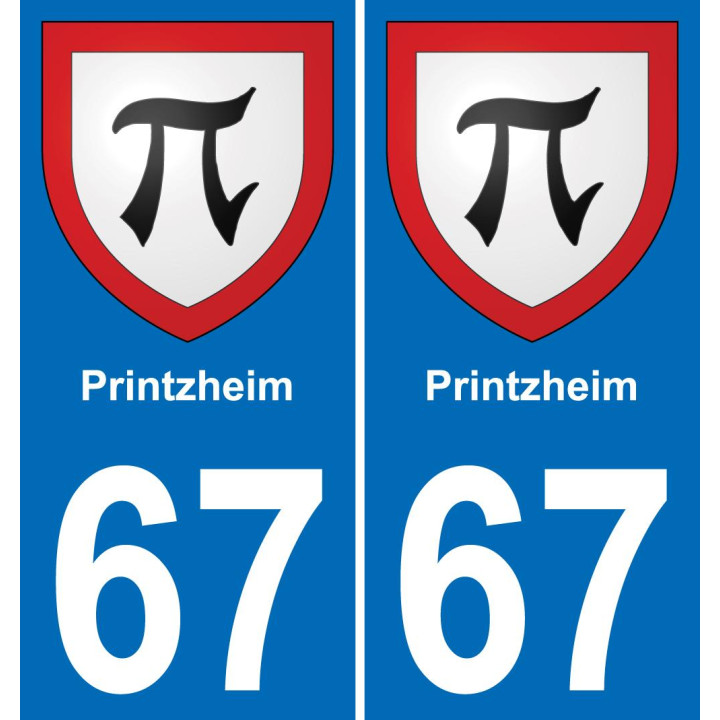 67 Printzheim placa etiqueta de registro de la ciudad