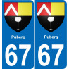 67 Puberg sticker plate registration city