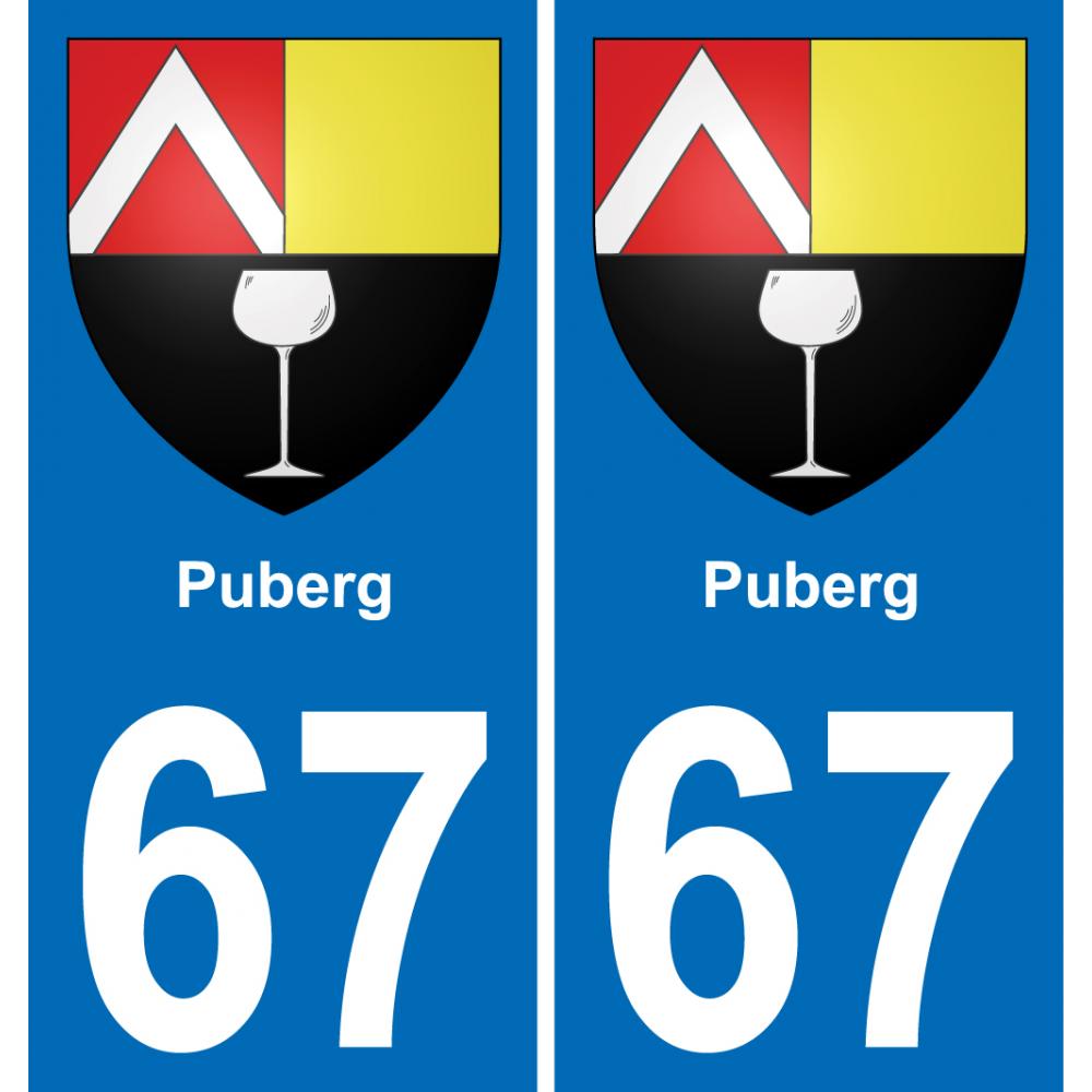 67 Puberg sticker plate registration city