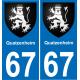 67 Quatzenheim autocollant sticker plaque immatriculation auto ville