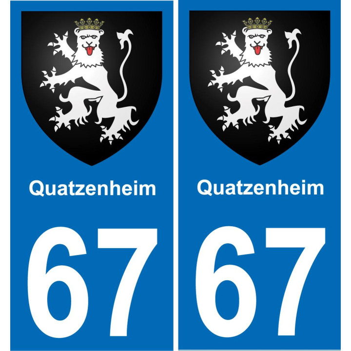 67 Quatzenheim placa etiqueta de registro de la ciudad