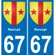64 Pau autocollant sticker plaque immatriculation auto ville