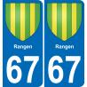 67 Rangen-aufkleber plakette ez stadt