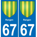 67 Rangen-aufkleber plakette ez stadt