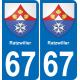 67 Ratzwiller sticker plate registration city