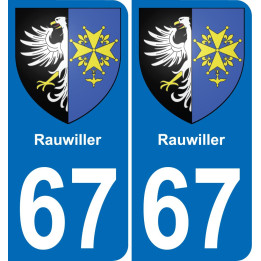 67 Rauwiller autocollant sticker plaque immatriculation auto ville