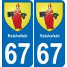 67 Reichsfeld placa etiqueta de registro de la ciudad