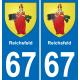 67 Reichsfeld placa etiqueta de registro de la ciudad