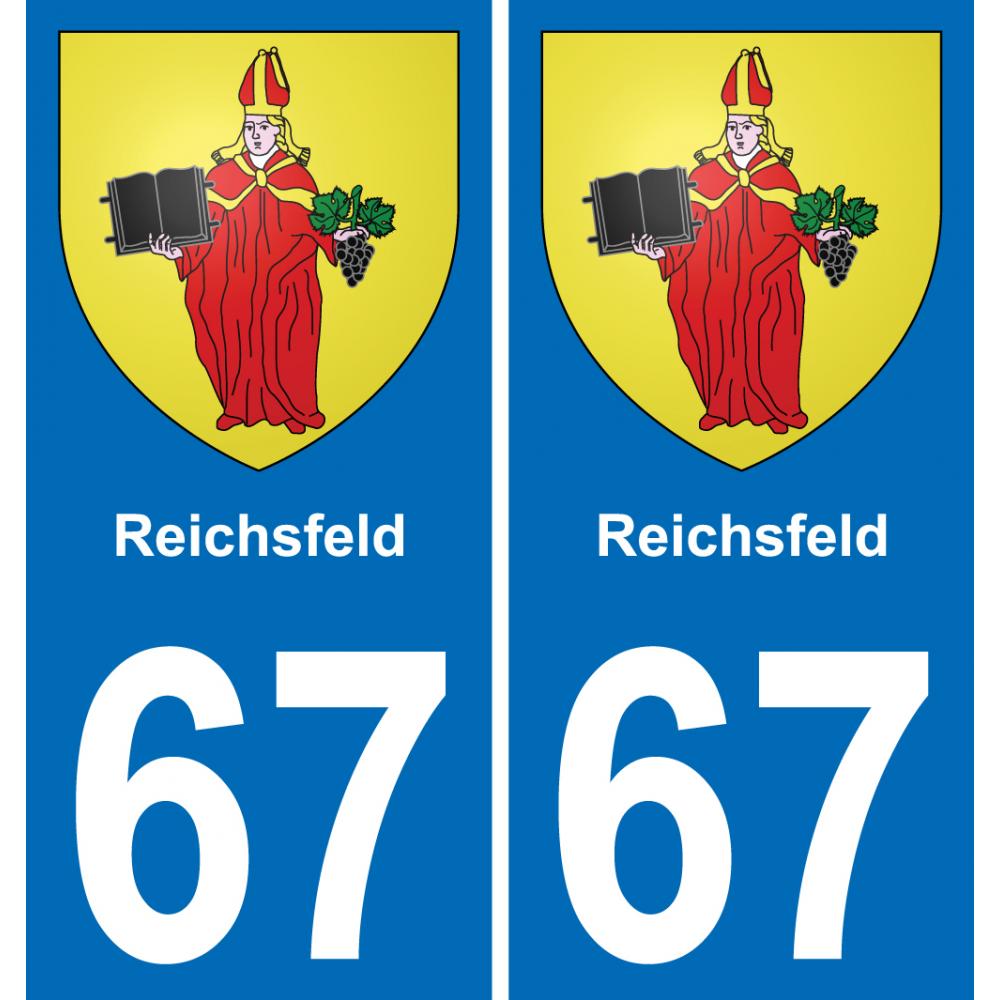 67 Reichsfeld placa etiqueta de registro de la ciudad