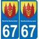 67 Reinhardsmunster sticker plate registration city