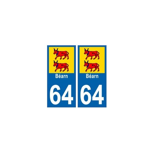 64 Bearn autocollant plaque