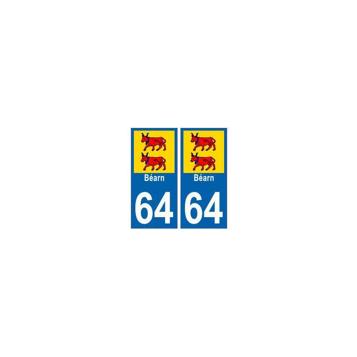64 Bearn autocollant plaque