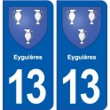 13 Eyguières blason ville autocollant plaque sticker