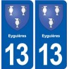 13 Eyguières blason ville autocollant plaque sticker
