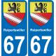 67 Reipertswiller autocollant sticker plaque immatriculation auto ville
