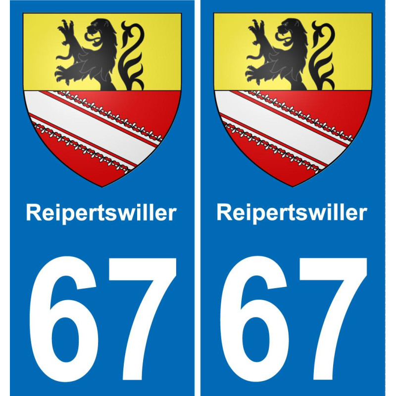67 Reipertswiller placa etiqueta de registro de la ciudad