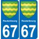 67 Reutenbourg adesivo piastra di registrazione city