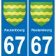 67 Reutenbourg adesivo piastra di registrazione city