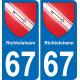 67 Richtolsheim-aufkleber plakette ez stadt