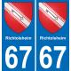 67 Richtolsheim adesivo piastra di registrazione city