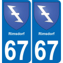 67 Rimsdorf-aufkleber plakette ez stadt