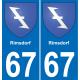 67 Rimsdorf-aufkleber plakette ez stadt