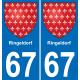 67 Ringeldorf sticker plate registration city